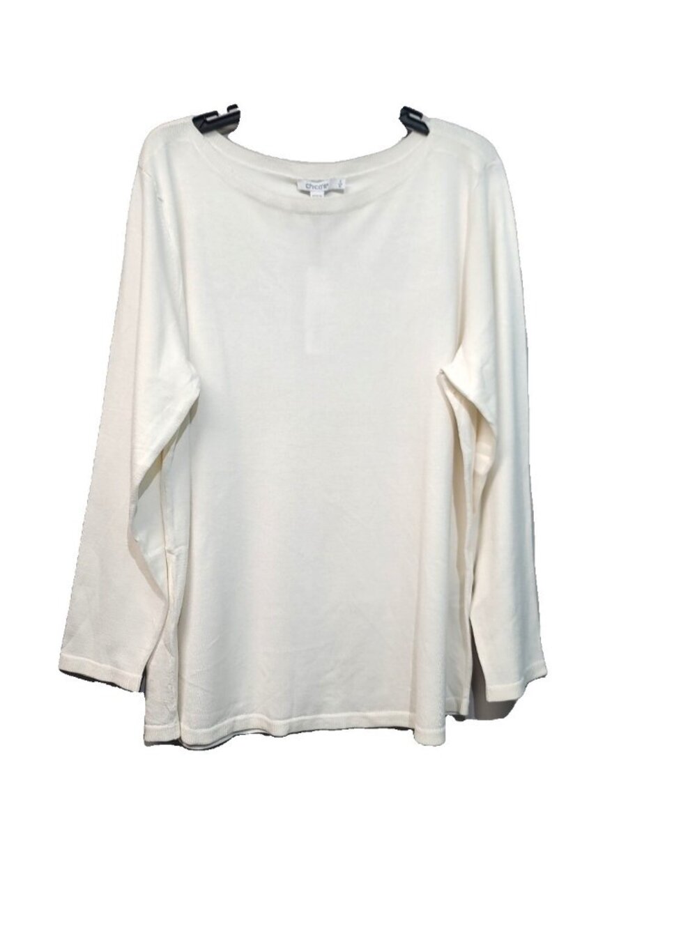 Chico's Ella Bateau Pullover Sweater XL Cream NWT Classic-fit